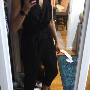 Black Urban Outfitters Cropped Jumpsuit